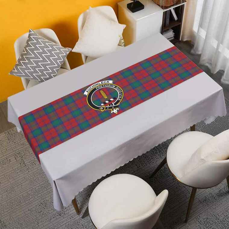 Auchinleck Tartan Crest Table Runner - Cotton table runner