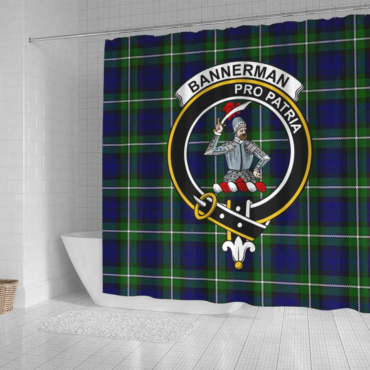 Bannerman Tartan Crest Shower Curtain