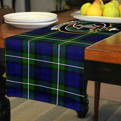 Bannerman Tartan Crest Table Runner - Cotton table runner