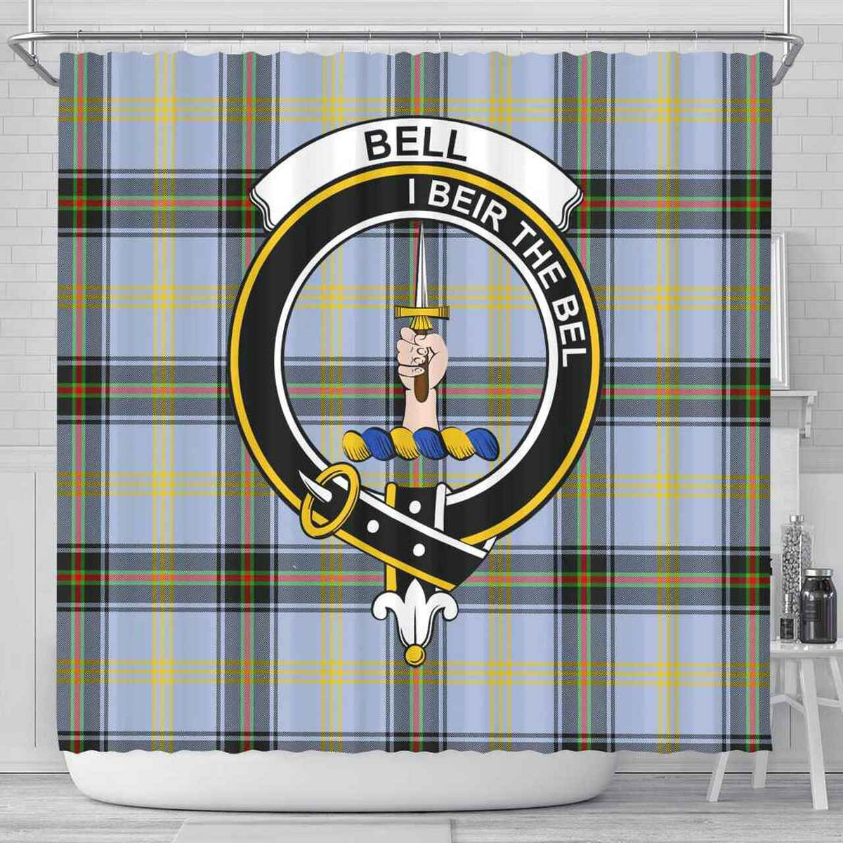 Bell Tartan Crest Shower Curtain