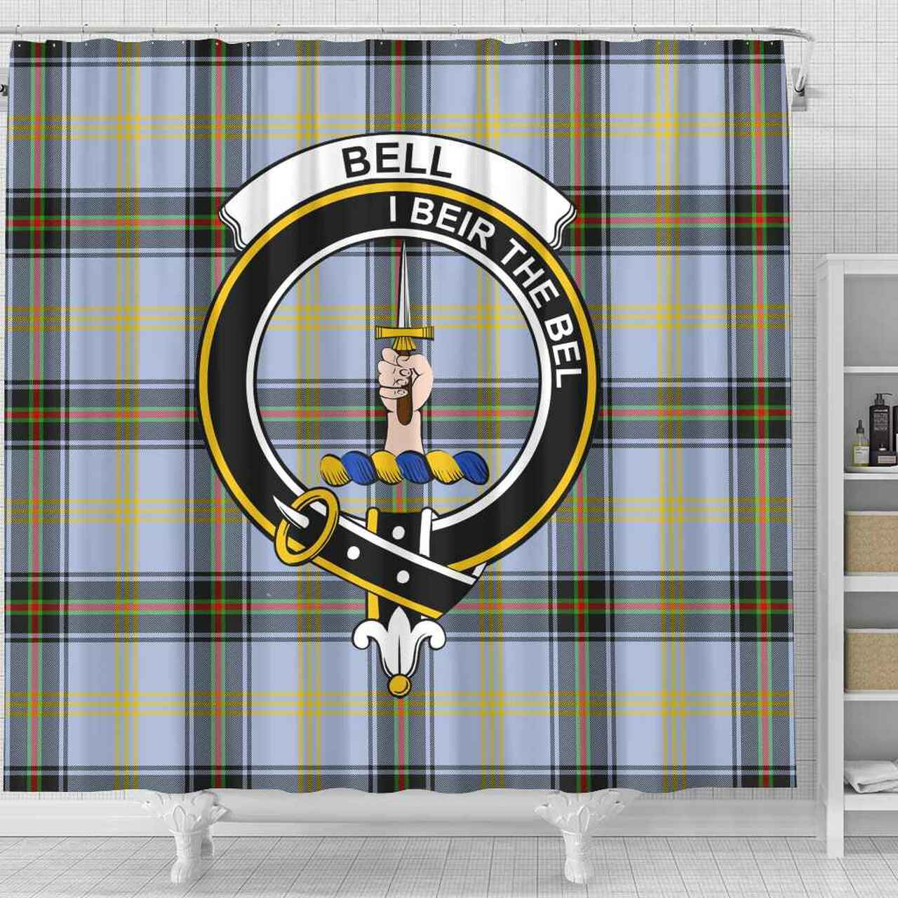 Bell Tartan Crest Shower Curtain