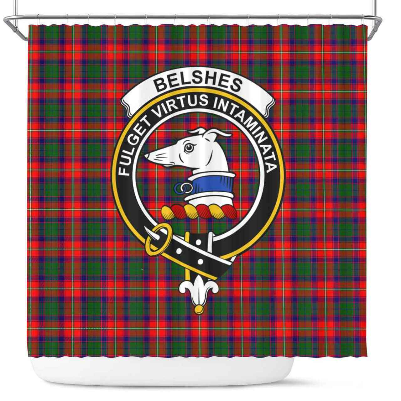 Belshes Tartan Crest Shower Curtain