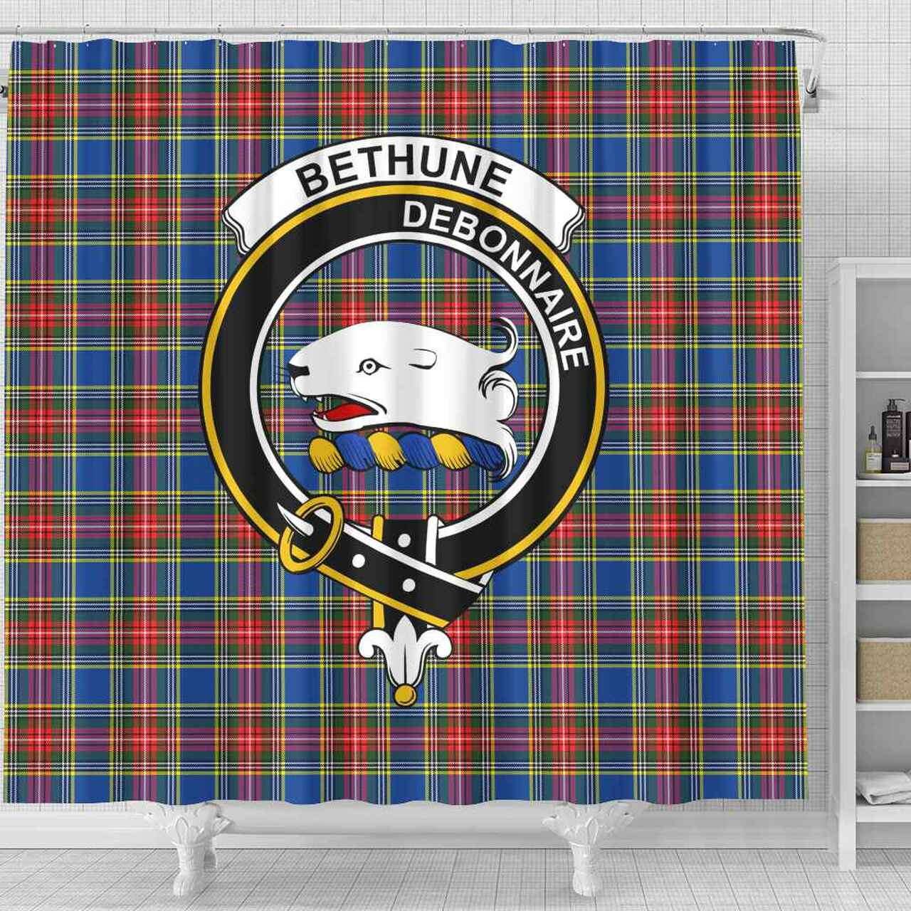 Bethune Tartan Crest Shower Curtain