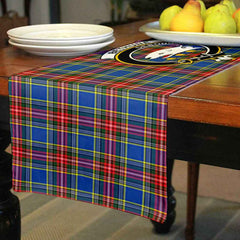 Bethune Tartan Crest Table Runner - Cotton table runner