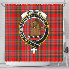 Binning of Wallifoord Tartan Crest Shower Curtain