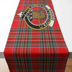 Binning of Wallifoord Tartan Crest Table Runner - Cotton table runner