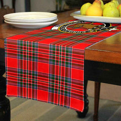 Binning of Wallifoord Tartan Crest Table Runner - Cotton table runner