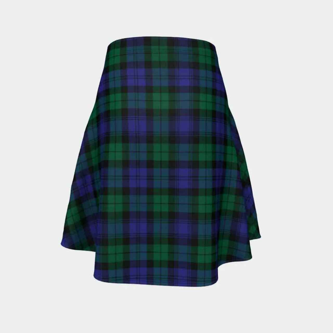 Blackwatch Modern Tartan Flared Skirt