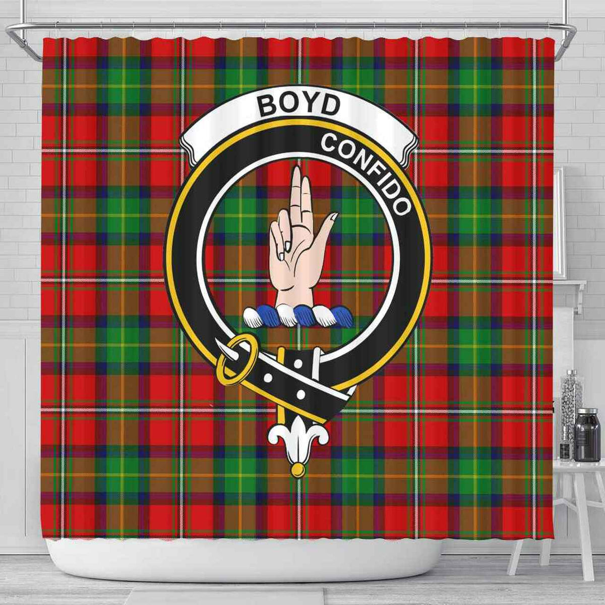 Boyd Tartan Crest Shower Curtain