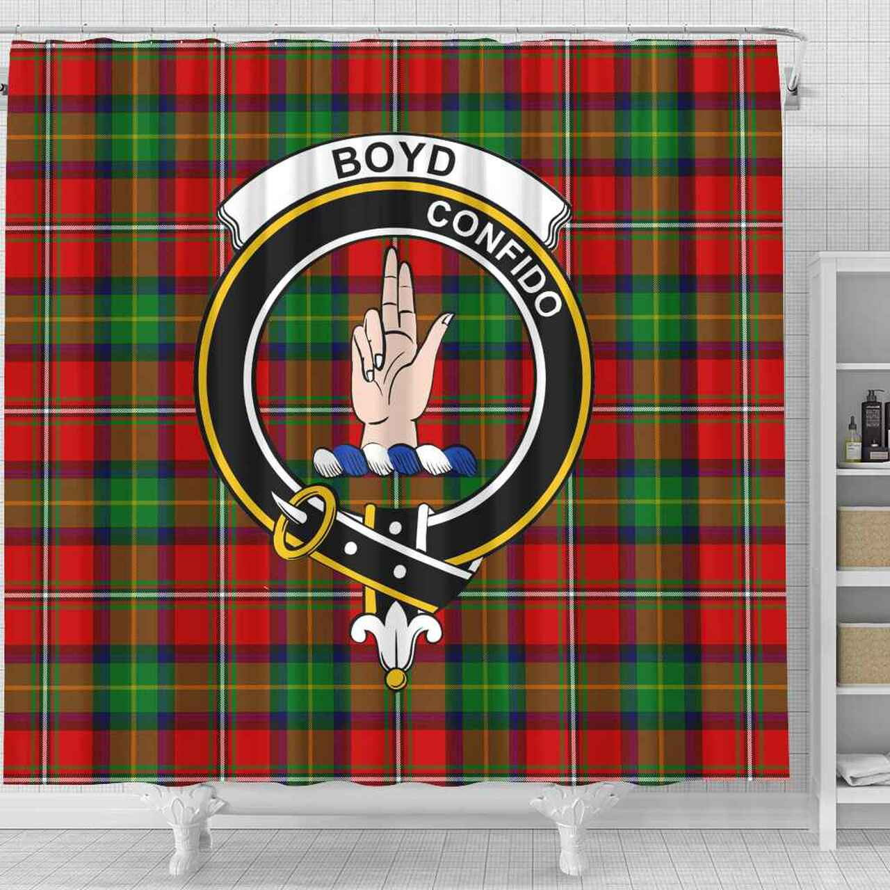 Boyd Tartan Crest Shower Curtain