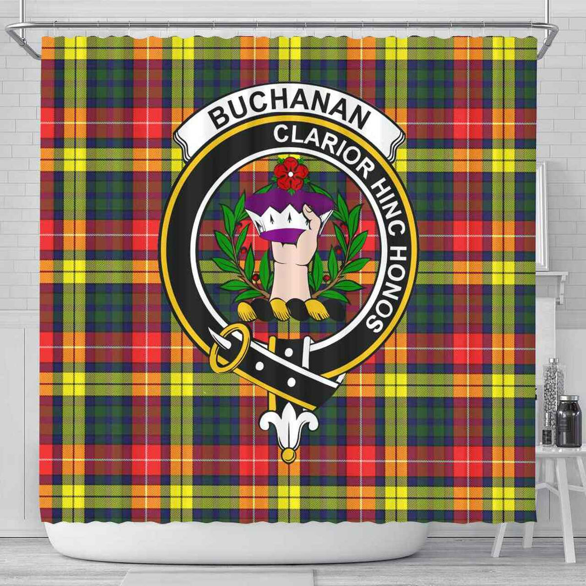 Buchanan Tartan Crest Shower Curtain