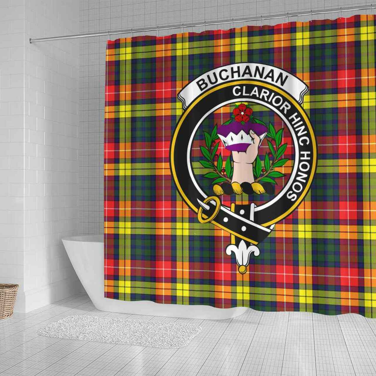 Buchanan Tartan Crest Shower Curtain