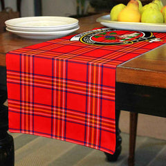 Burnett Tartan Crest Table Runner - Cotton table runner