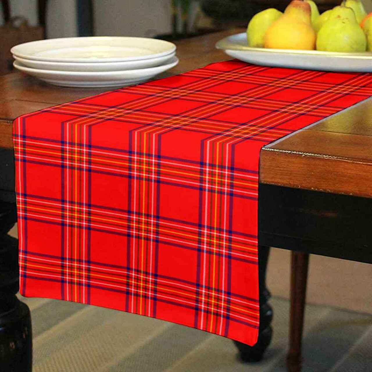 Burnett Modern Tartan Table Runner - Cotton table runner