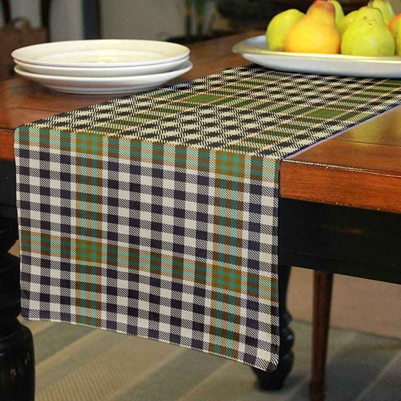 Burns Check Tartan Table Runner - Cotton table runner