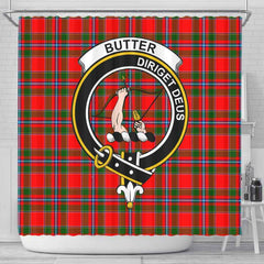 Butter Tartan Crest Shower Curtain