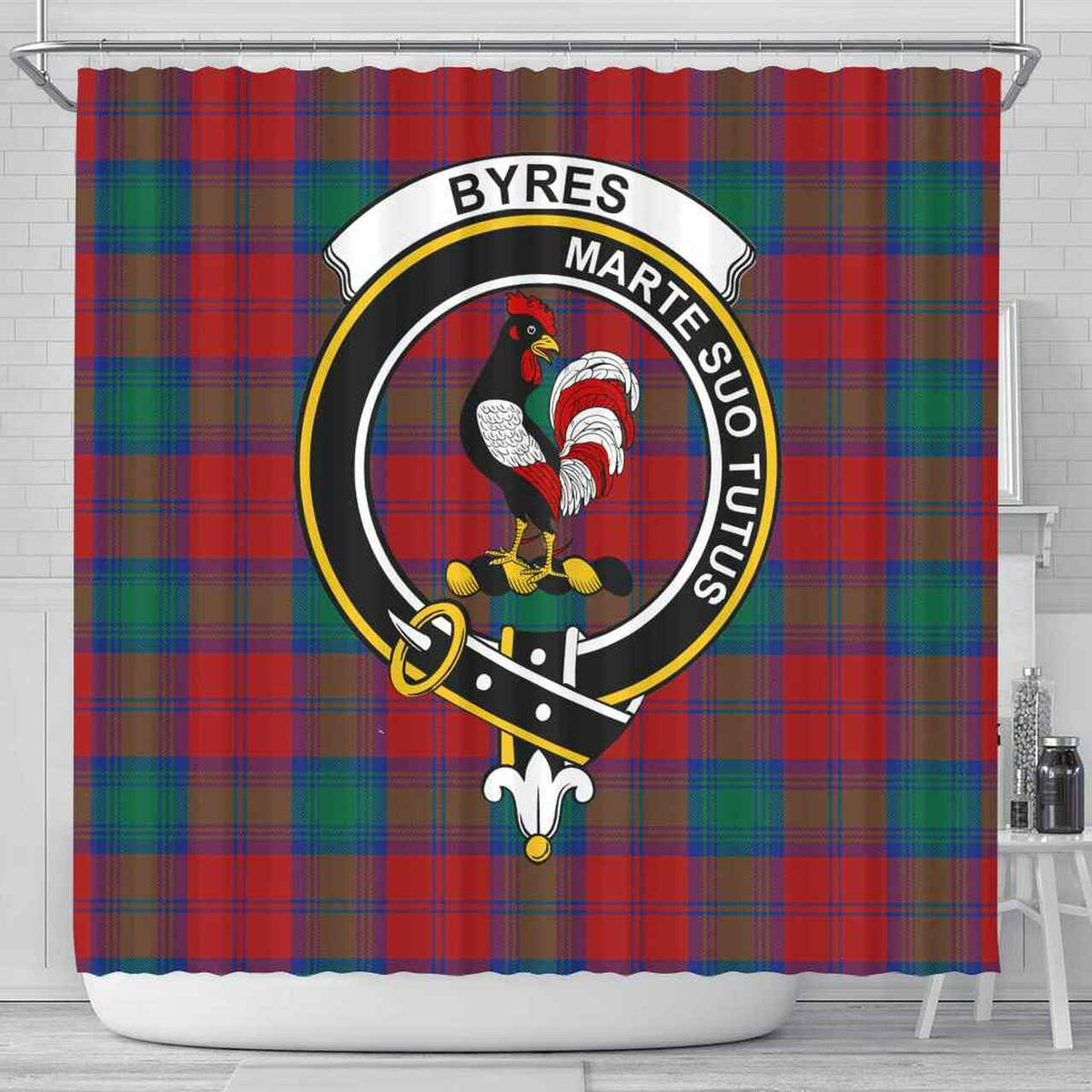 Byres Tartan Crest Shower Curtain