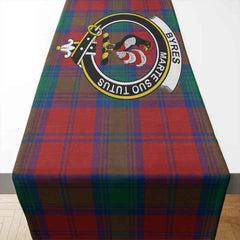 Byres Tartan Crest Table Runner - Cotton table runner