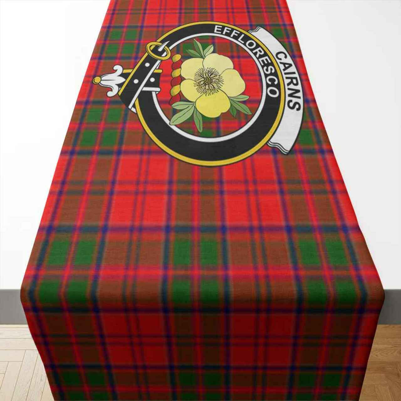 Cairns Tartan Crest Table Runner - Cotton table runner