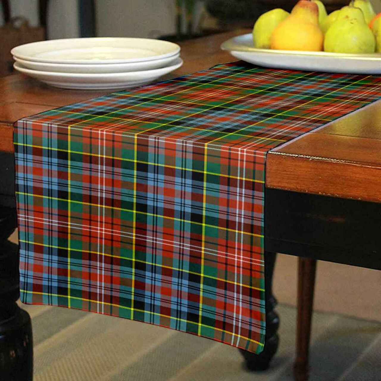 Caledonia Ancient Tartan Table Runner - Cotton table runner