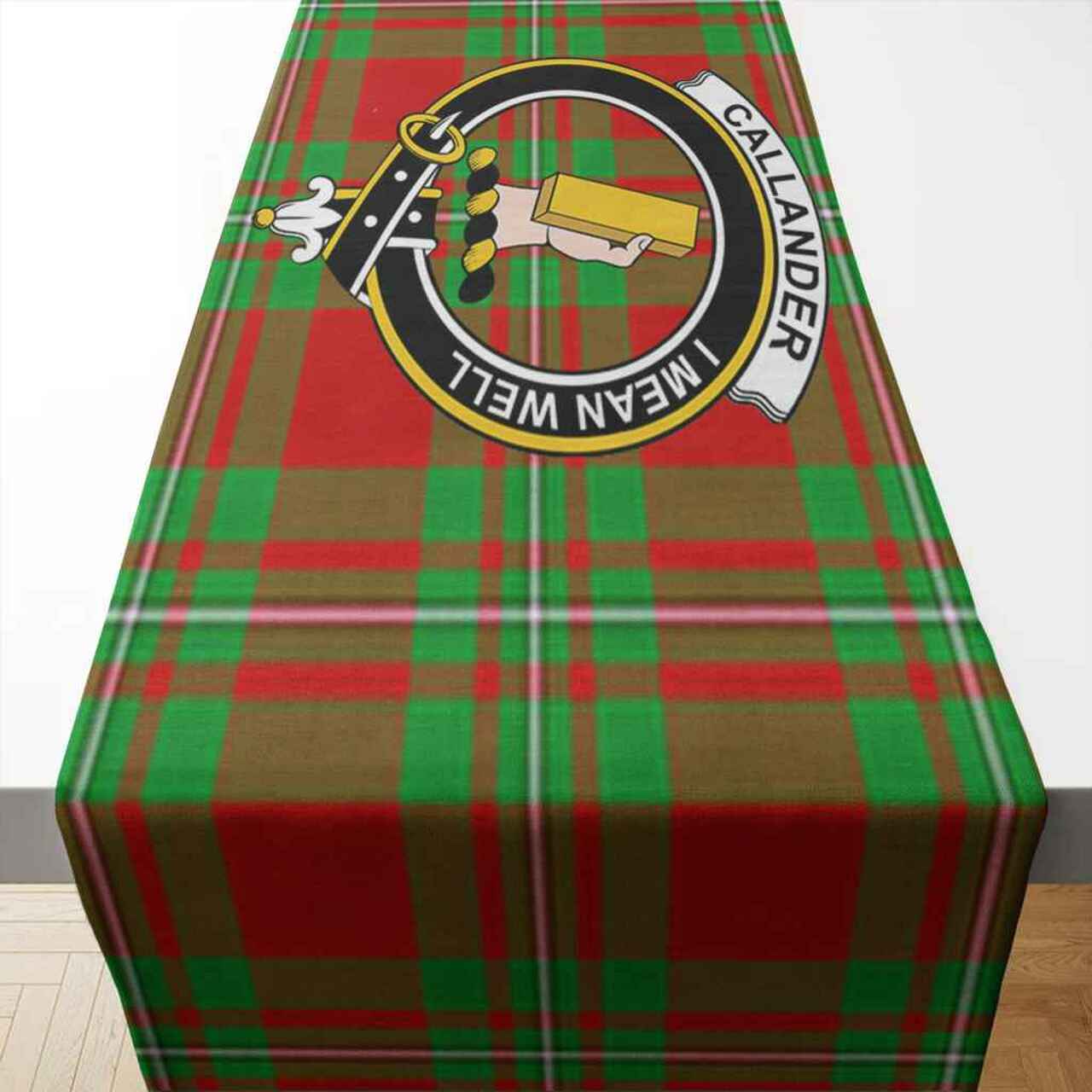 Callander Tartan Crest Table Runner - Cotton table runner