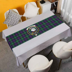 Campbell Tartan Crest Table Runner - Cotton table runner