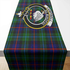 Campbell Tartan Crest Table Runner - Cotton table runner