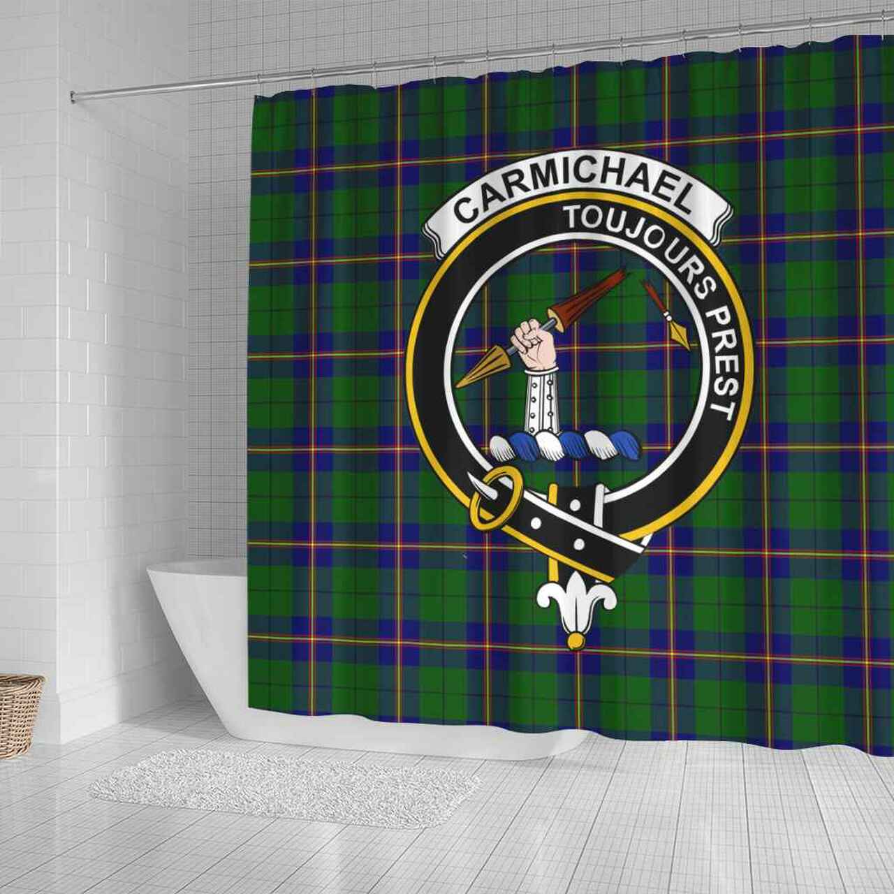 Carmichael Tartan Crest Shower Curtain