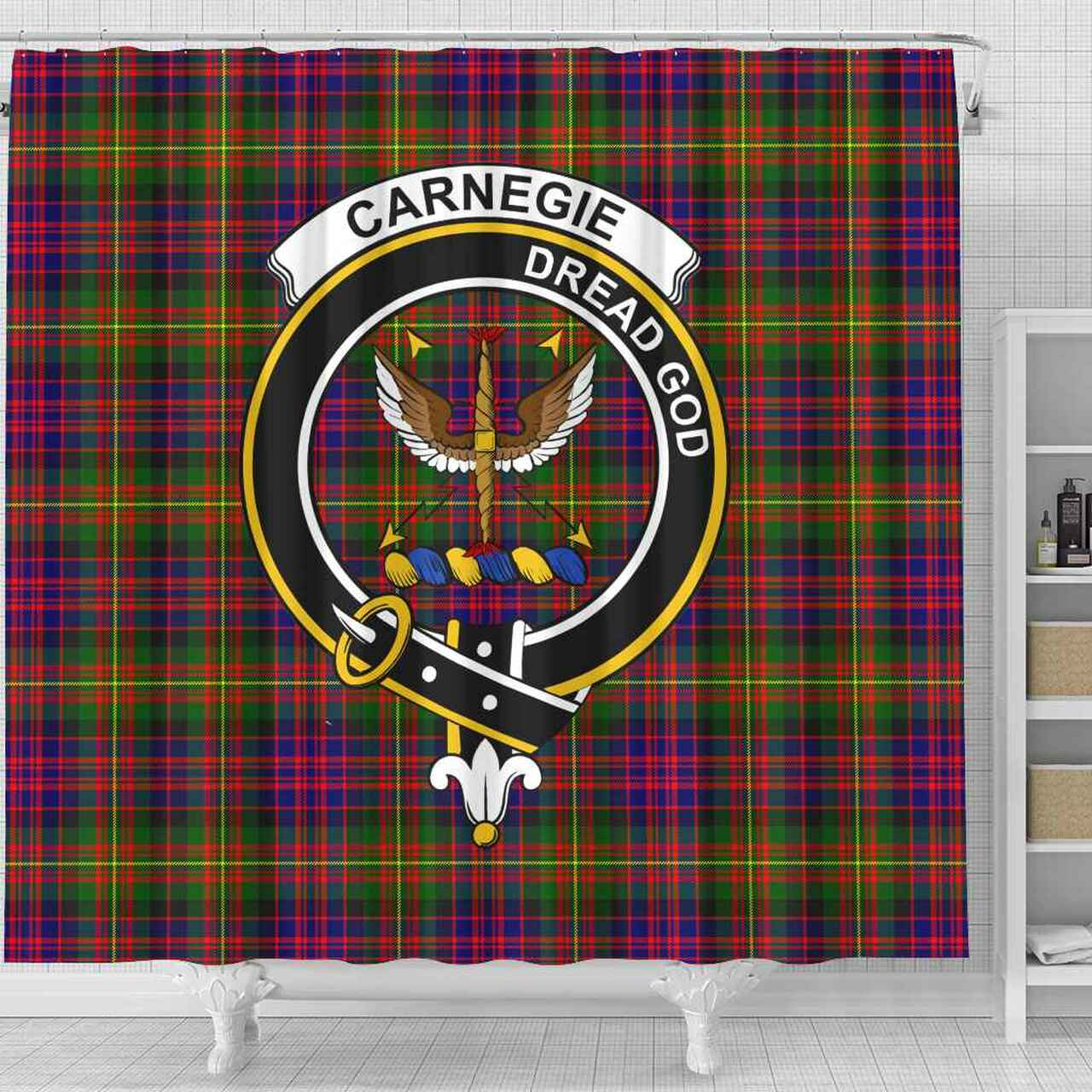 Carnegie Tartan Crest Shower Curtain