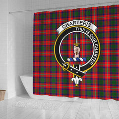 Charteris (Earl of Wemyss) Tartan Crest Shower Curtain