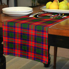 Charteris (Earl of Wemyss) Tartan Crest Table Runner - Cotton table runner