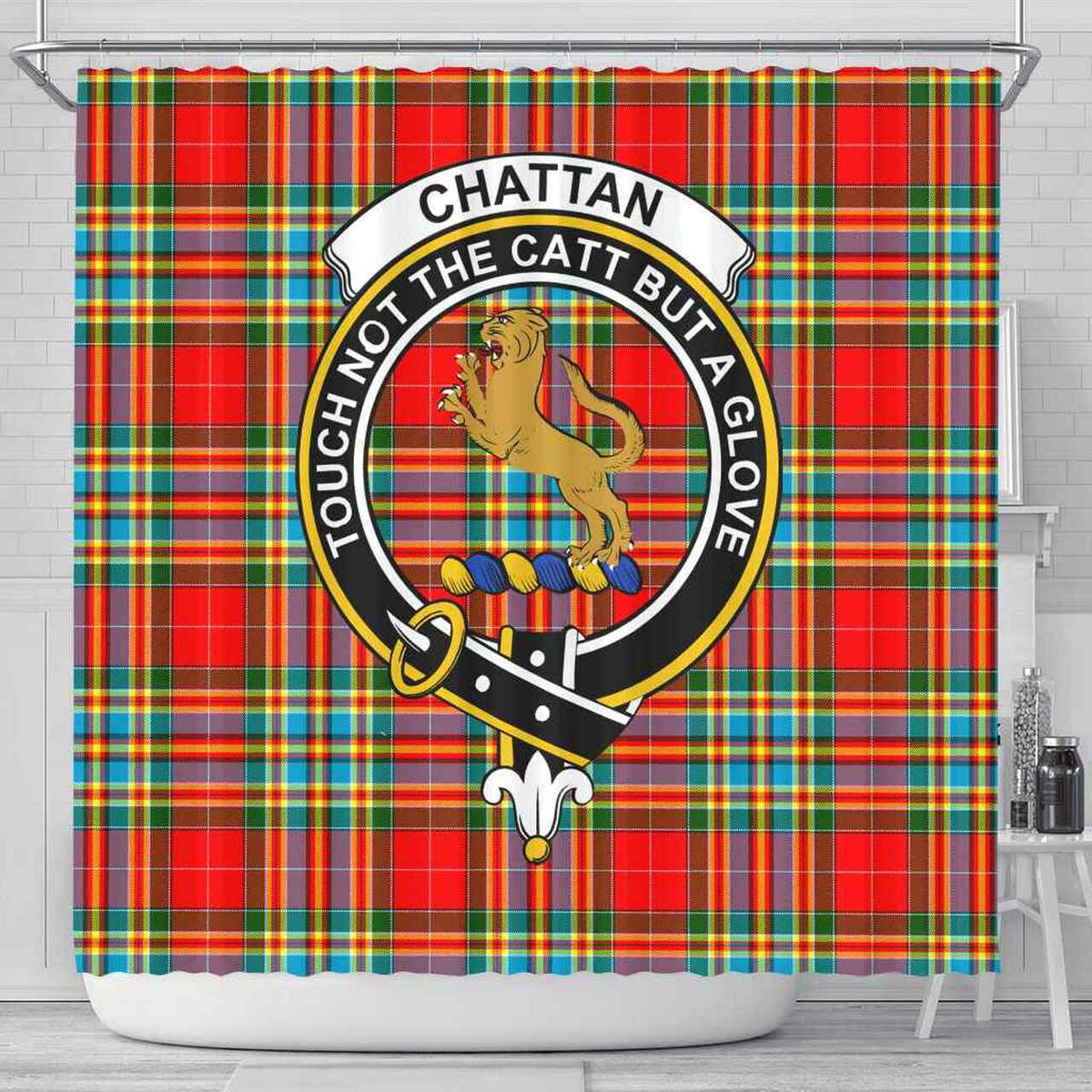 Chattan Tartan Crest Shower Curtain