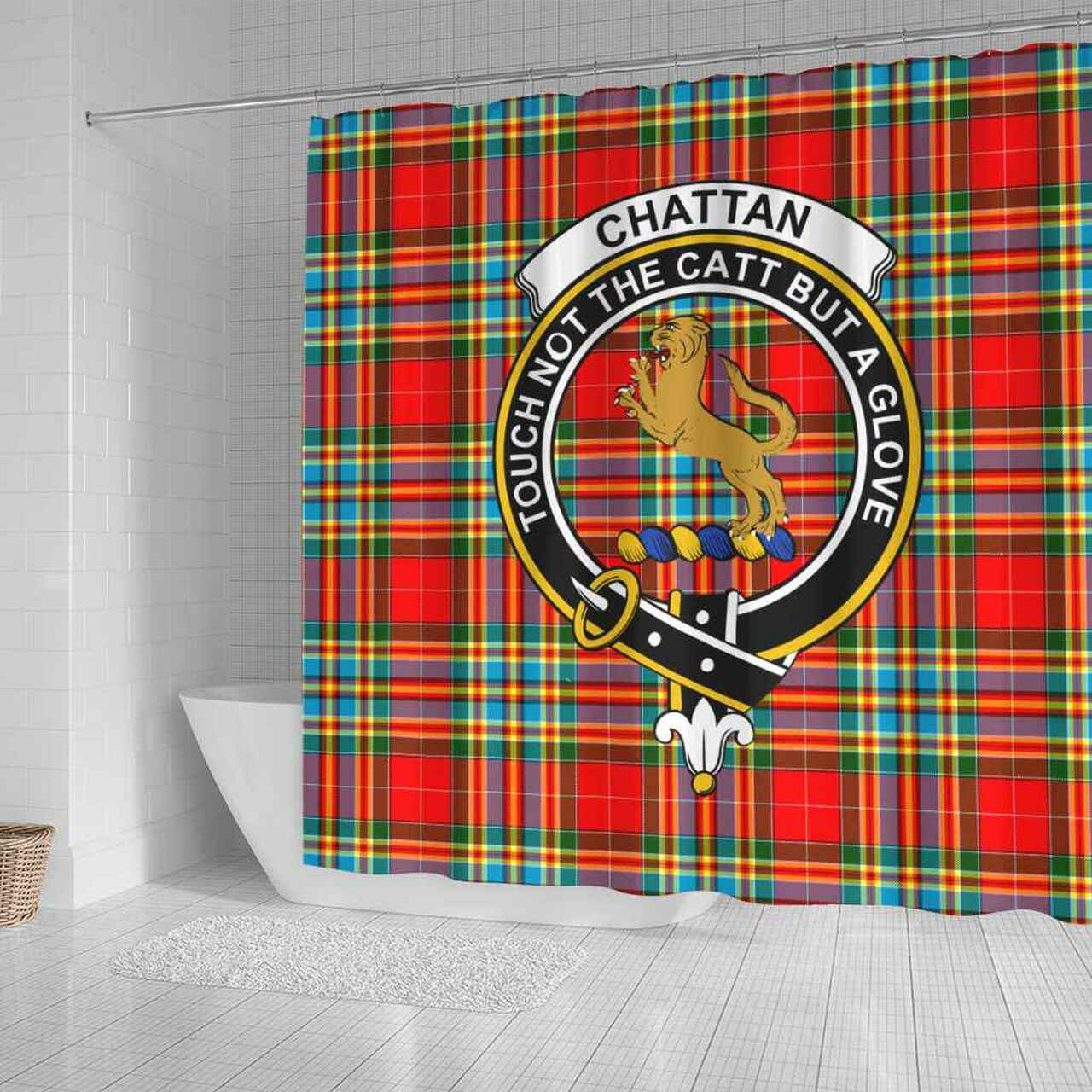 Chattan Tartan Crest Shower Curtain