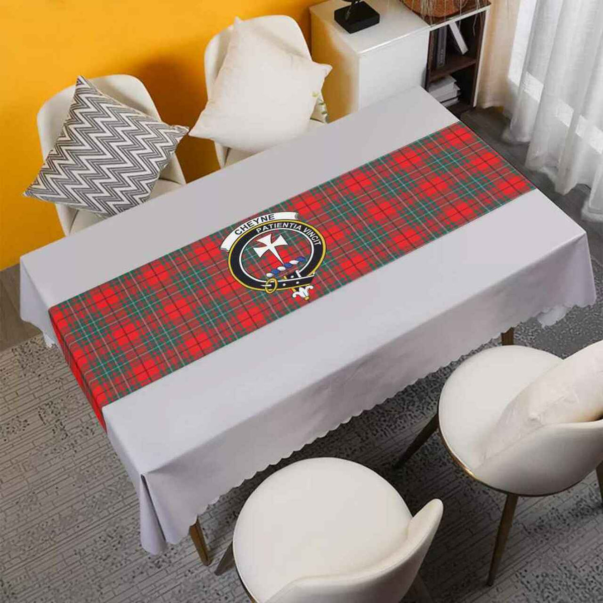 Cheyne Tartan Crest Table Runner - Cotton table runner