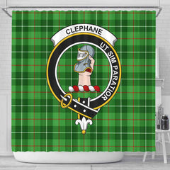 Clephane (or Clephan) Tartan Crest Shower Curtain