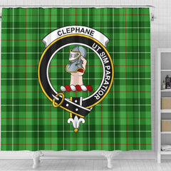 Clephane (or Clephan) Tartan Crest Shower Curtain