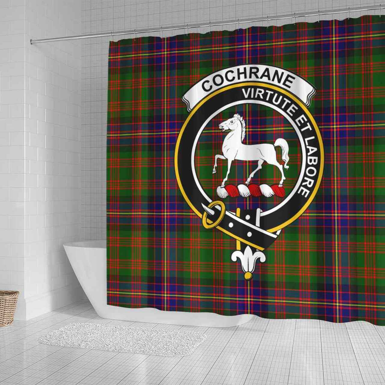 Cochrane Tartan Crest Shower Curtain