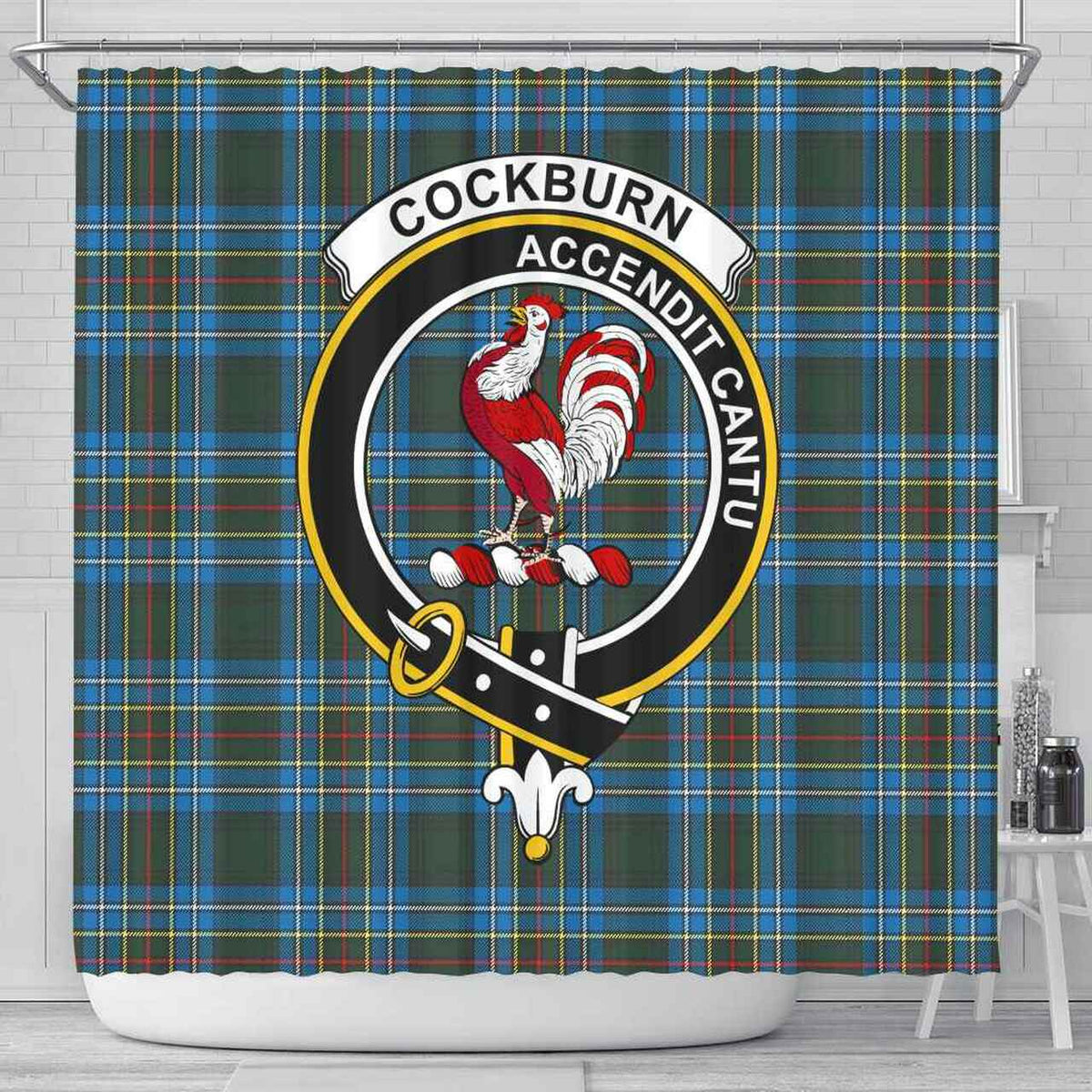 Cockburn Tartan Crest Shower Curtain