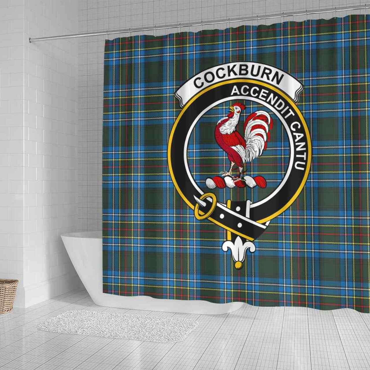 Cockburn Tartan Crest Shower Curtain