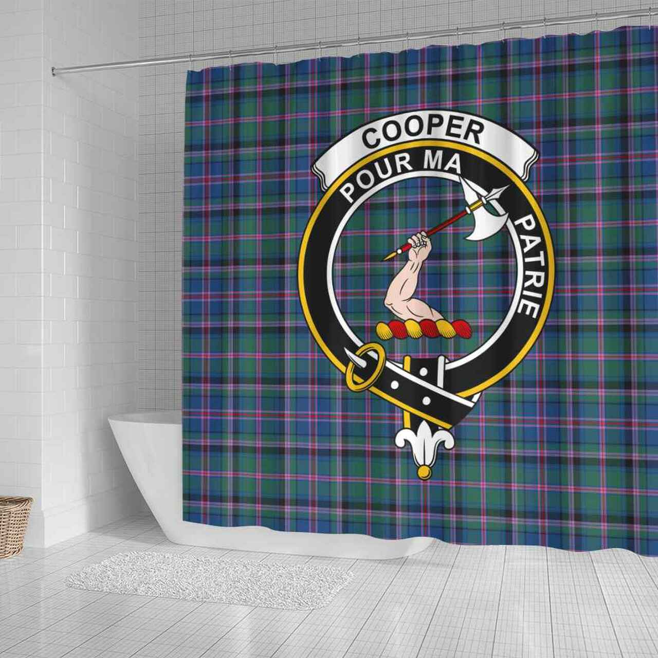 Cooper Tartan Crest Shower Curtain