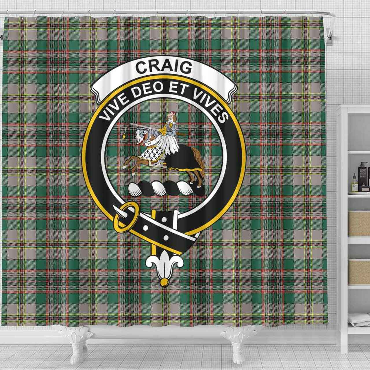 Craig Tartan Crest Shower Curtain