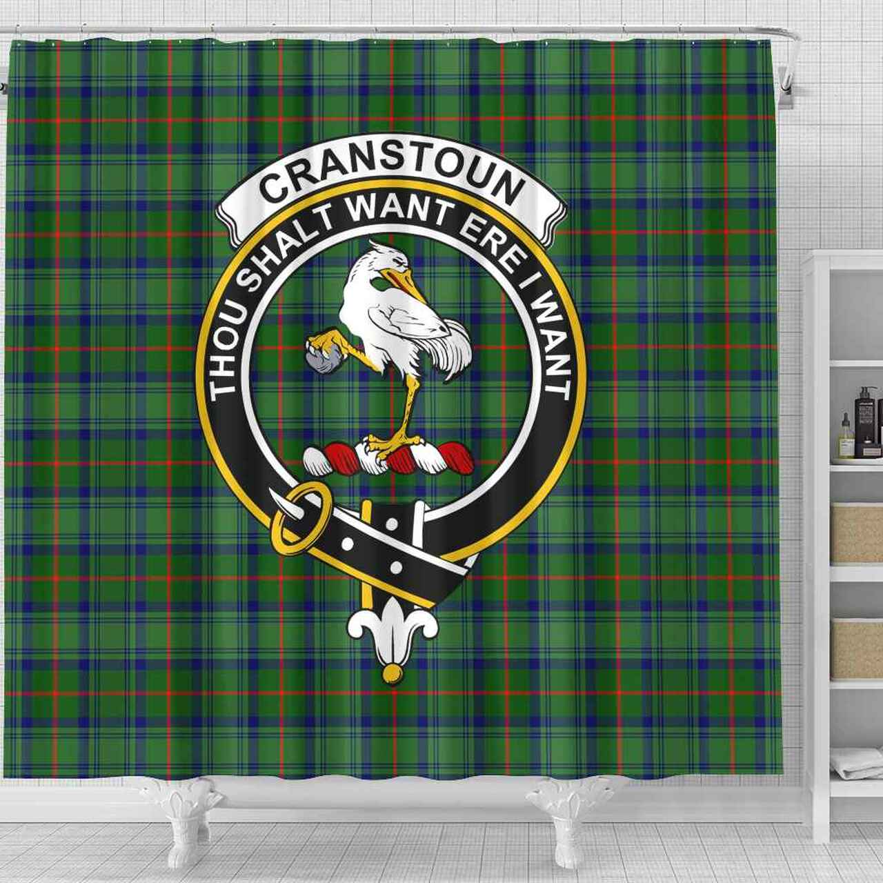 Cranstoun Tartan Crest Shower Curtain