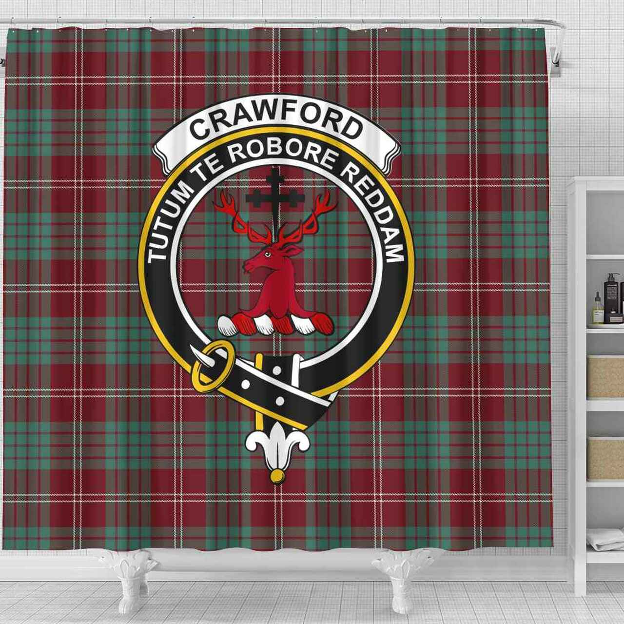 Crawford Tartan Crest Shower Curtain