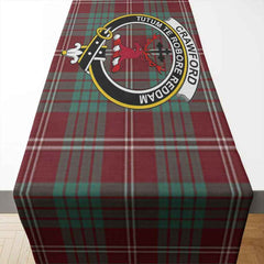 Crawford Tartan Crest Table Runner - Cotton table runner