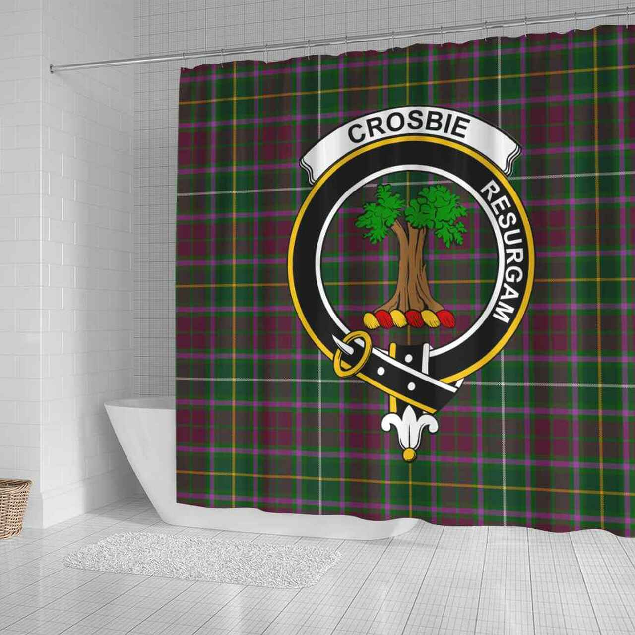 Crosbie Tartan Crest Shower Curtain