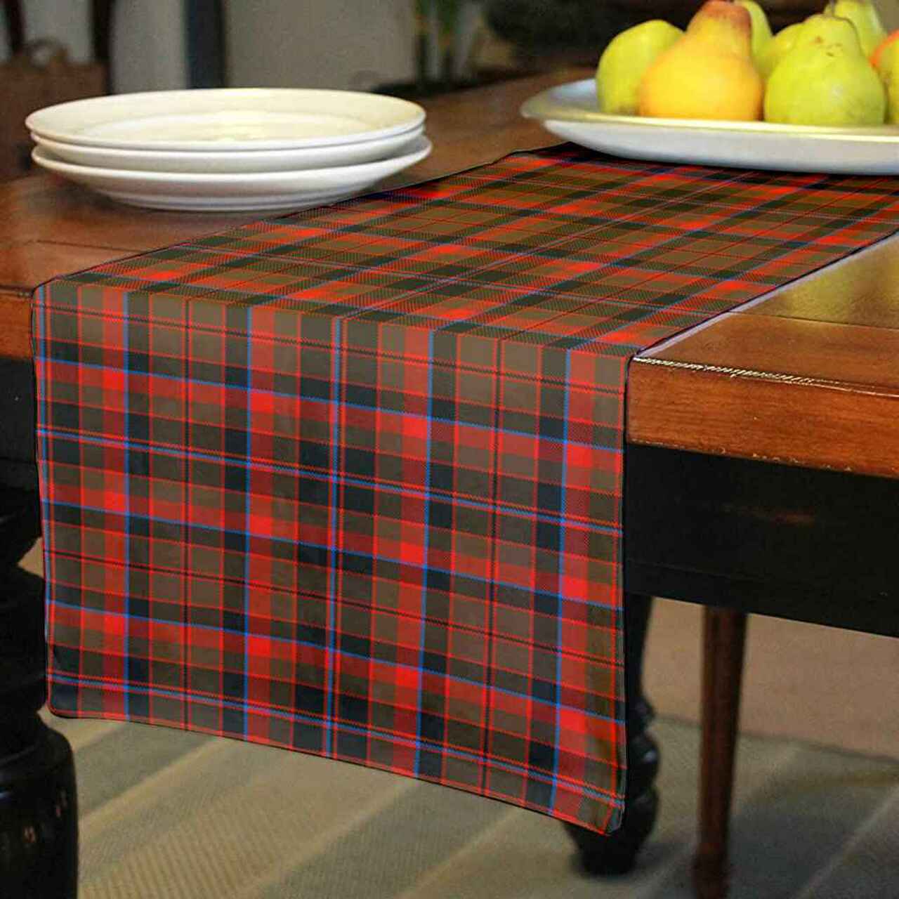 Cumming Hunting Weathered Tartan Table Runner - Cotton table runner