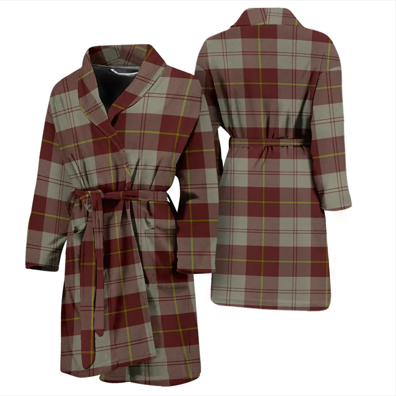 Cunningham Burgundy Dancers Tartan Bathrobe