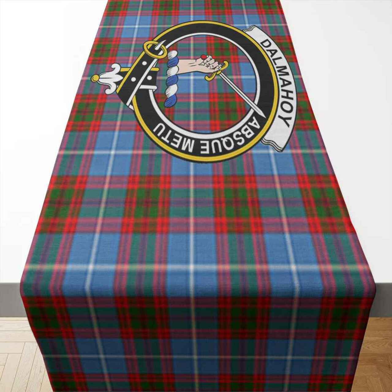 Dalmahoy Tartan Crest Table Runner - Cotton table runner