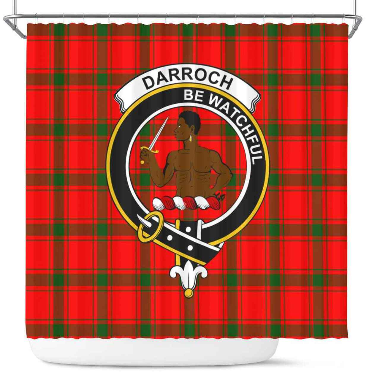 Darroch (Gourock) Tartan Crest Shower Curtain