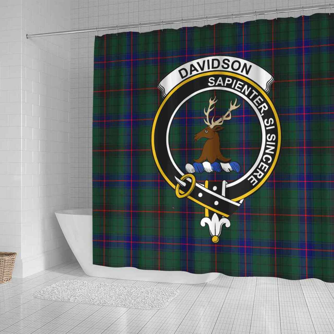 Davidson Tartan Crest Shower Curtain